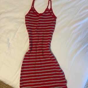 Brandy Melville Red and White Striped Dress!